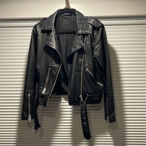 All Saints Genuine Leather Moto Jacket Size 10 US